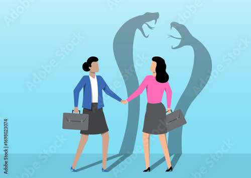 Businesswomen shaking hands