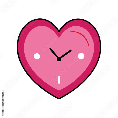 Cartoon Wall Clock Shaped Like a Big Pink Heart