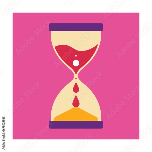 Sandglass with Wine Drops Flowing Like Sand