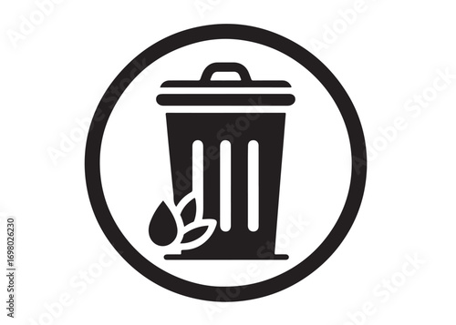 trash can logo silhouette vector, trash bin icon silhouette vector illustration, recycling and waste management silhouette logo, garbage trash can logo silhouettes vector on white background
