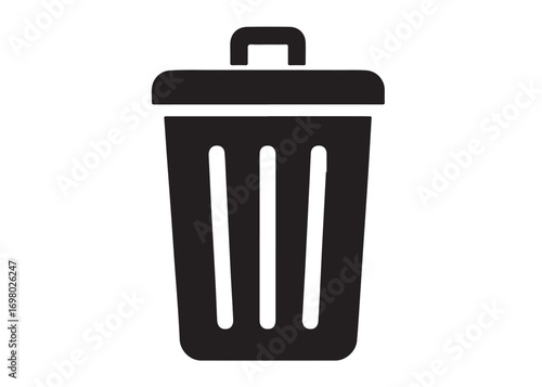 trash can logo silhouette vector, trash bin icon silhouette vector illustration, recycling and waste management silhouette logo, garbage trash can logo silhouettes vector on white background