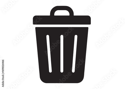trash can logo silhouette vector, trash bin icon silhouette vector illustration, recycling and waste management silhouette logo, garbage trash can logo silhouettes vector on white background
