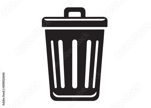 trash can logo silhouette vector, trash bin icon silhouette vector illustration, recycling and waste management silhouette logo, garbage trash can logo silhouettes vector on white background