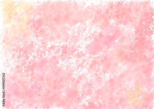 水彩風抽象、背景、ピンクと黄色系