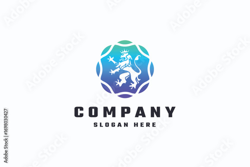 Modern Royal Lion Logo - Heraldic Crest Design
