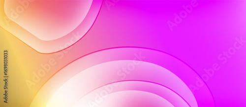 Abstract gradients blend yellow, pink, purple hues. Smooth curves create dynamic visual flow, soft lighting effect.