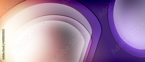 Abstract layers, vibrant colors blend. Smooth curves create depth, soft light radiates. Modern design, digital art impression.