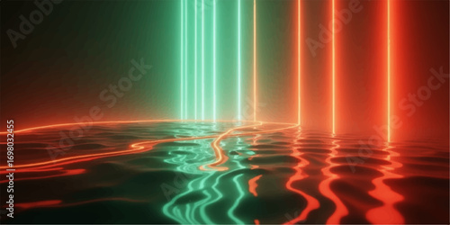 Abstract blue water background with glowing light effects and subtle motion design