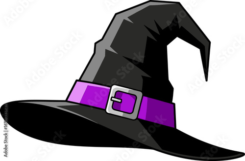 Witch Hat Icon – Flat Design Halloween Vector