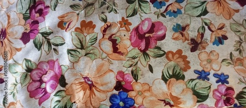 Vintage Floral Fabric with a Shabby Chic Aesthetic