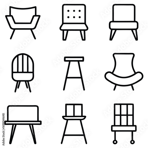 Chair and furniture   decoration design 