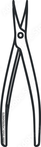 Illustration of a pair of pliers designed for gripping and clamping tasks. Black on transparent background.