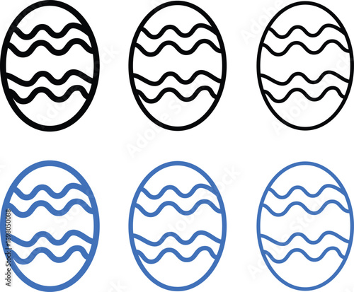 Egg icon set, Outline vector element, Easter egg icon logo symbol, egg icon Symbol collection thin outline set
