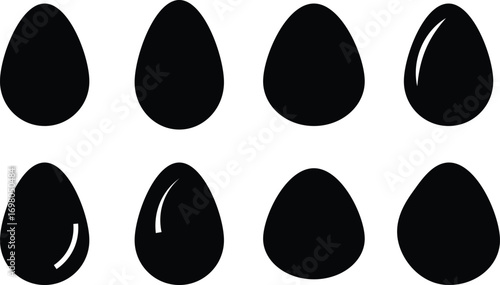 Egg icon set, Outline vector element, Easter egg icon logo symbol, egg icon Symbol collection thin outline set
