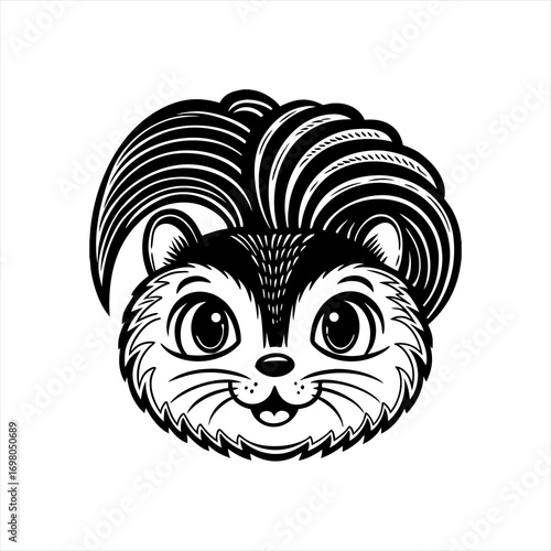 Adorable Cartoon Chipmunk Face Illustration.
