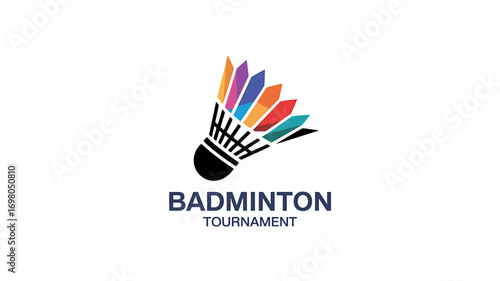Colorful Badminton Shuttlecock Logo Design for Tournament