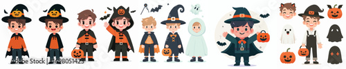 cute young man vector in halloween costume