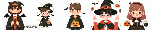 cute young man vector in halloween costume