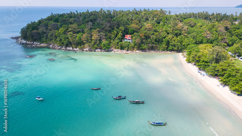 Obraz na płótnie Aerial view on Kata Beach on Phuket, Thailand.