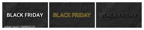 Black Friday inscription on crumpled paper