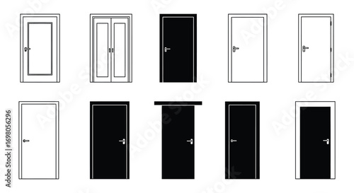 a variety of doors shown in different styles and colors
