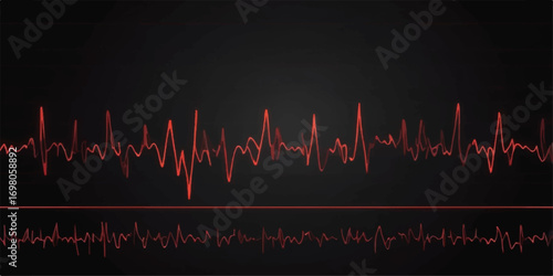 Red heart beat wave on medical monitor illustration