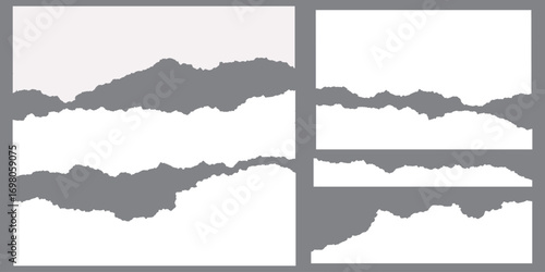 Set of paper rip texture background