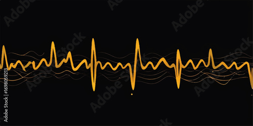 Heartbeat forming a heart symbol on abstract medical background illustration