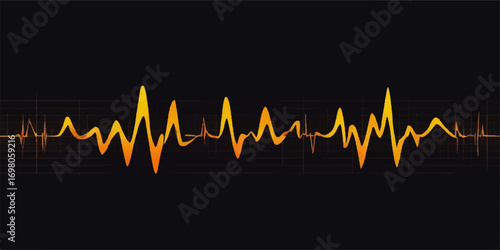 Heartbeat graph on medical monitor illustration