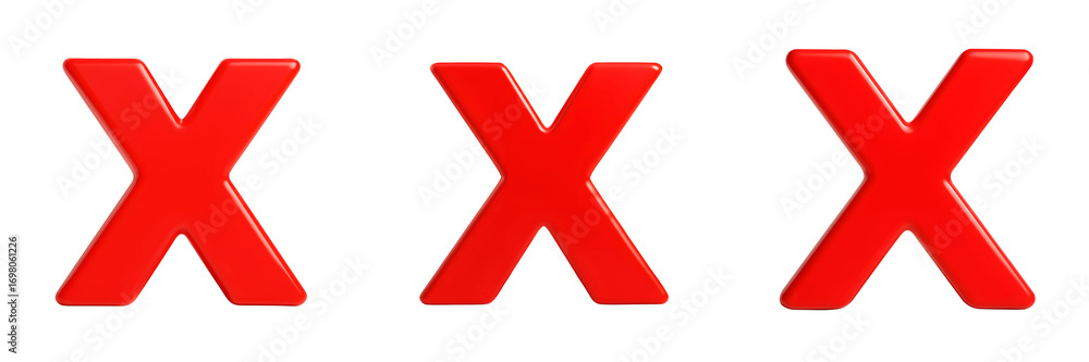 Obraz premium Set For red x marks isolated on transparent background are displayed