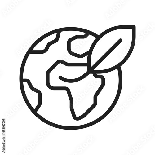 Earth with Leaficon vector image. Suitable for mobile apps, web apps and print media.