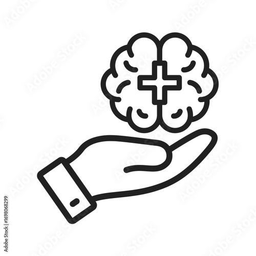 Mental Health Supporticon vector image. Suitable for mobile apps, web apps and print media.