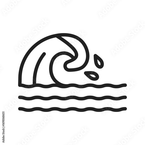Ocean Waveicon vector image. Suitable for mobile apps, web apps and print media.