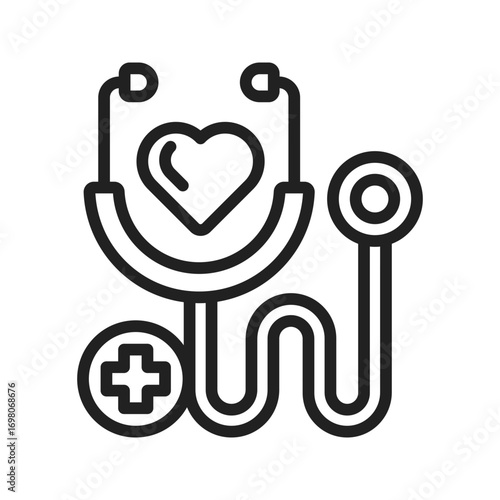 Oncology Stethoscopeicon vector image. Suitable for mobile apps, web apps and print media.