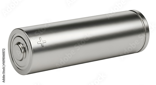 Silver AA battery for powering electronics isolated PNG with Transparent Background