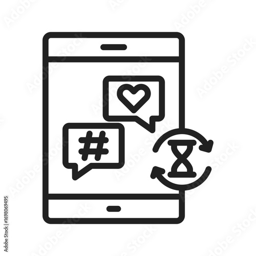 Social Media Limiticon vector image. Suitable for mobile apps, web apps and print media.