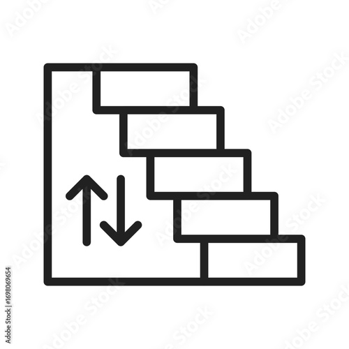 Stairs Designicon vector image. Suitable for mobile apps, web apps and print media.