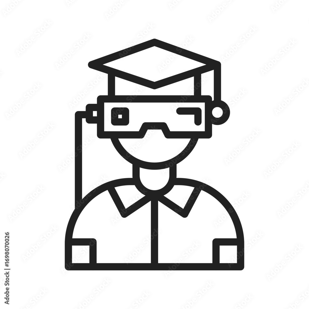 Fototapeta premium VR Educationicon vector image. Suitable for mobile apps, web apps and print media.