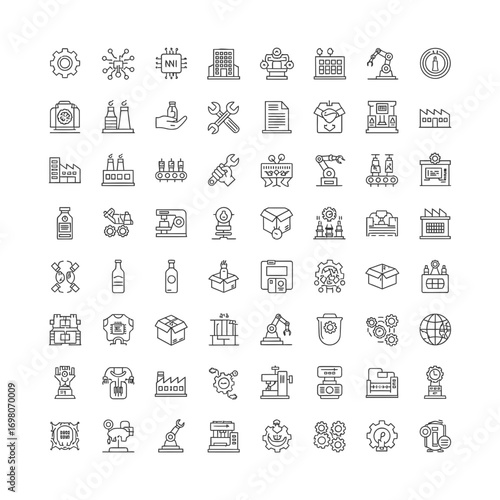 A business and finance icon set of vector symbols for web, mobile, money, and internet design illustration