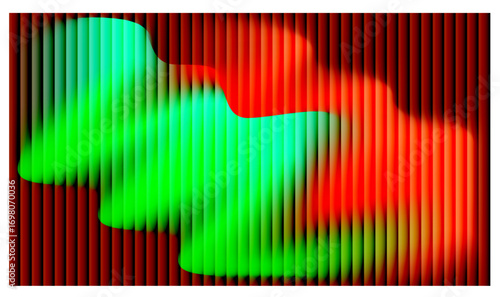 Radiant Ripple Holographic Flames. Shimmering Translucent Glasslike Surface with Red, Orange, and Yellow Illumination. Futuristic Abstract Heat Wave Pattern in Fiery Gradient Flow.