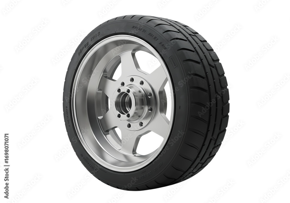Obraz premium Custom Wheel and Tire Assembly Detailed View isolated on transparent background
