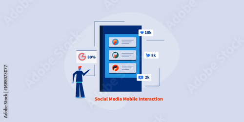 Comments and interaction on smartphone screen, professional evaluates growing impact of digital engagement across social media platforms.