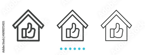 recommended home icon. Thin line icon vector