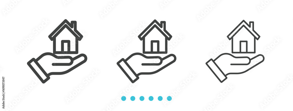 Fototapeta premium real estate icon. Thin line icon vector