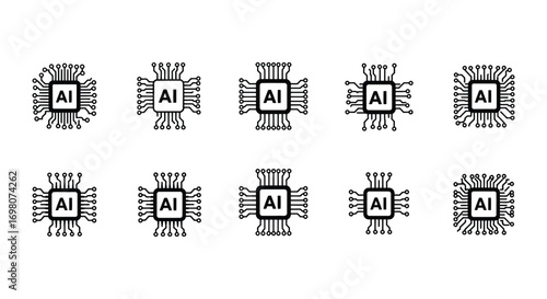 array of ai processors neatly arranged in grid formation