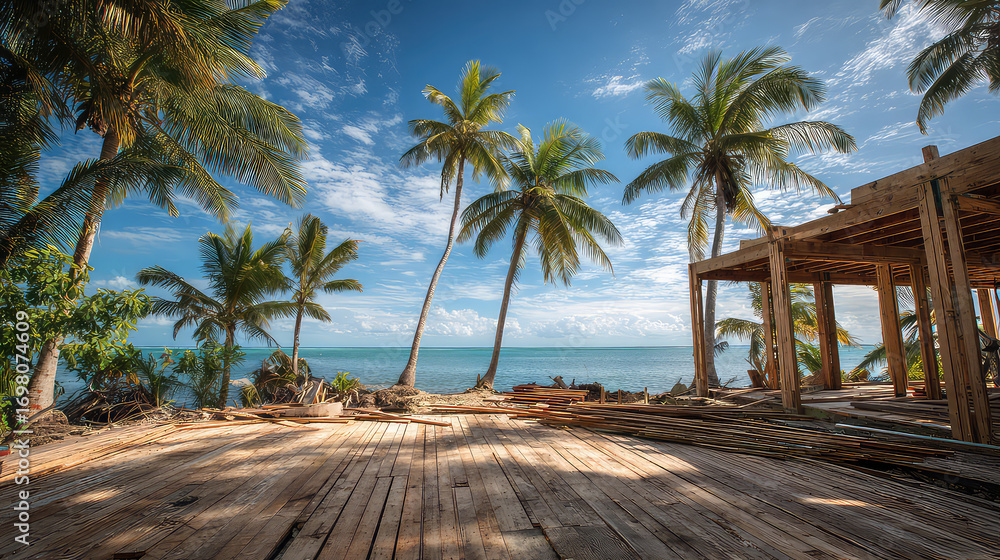 Obraz premium tropical beach with palm trees
