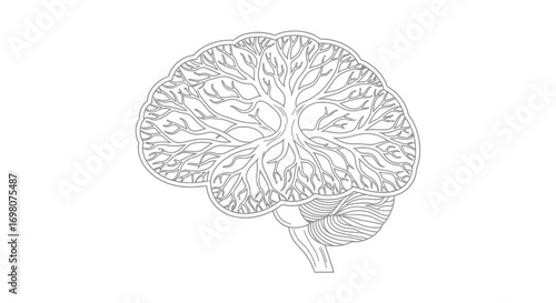 Artistic Representation Brain-Like Illustration Revealing Neural Network Structure and Cognitive Processes