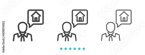 real estate agent icon. Thin line icon vector