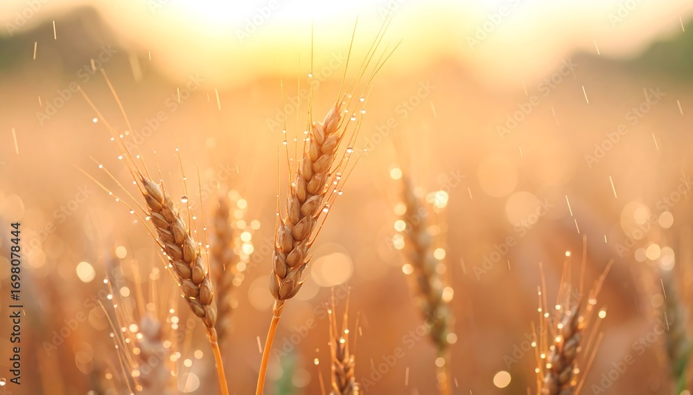 Fototapeta premium Golden wheat field at sunset (10)