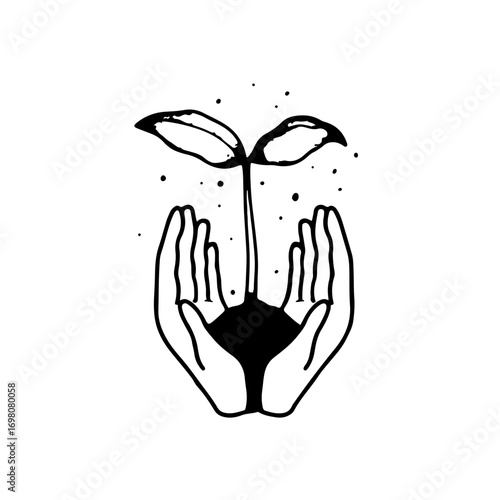 Nurturing growth with caring hands, a symbol of new beginnings and sustainable development